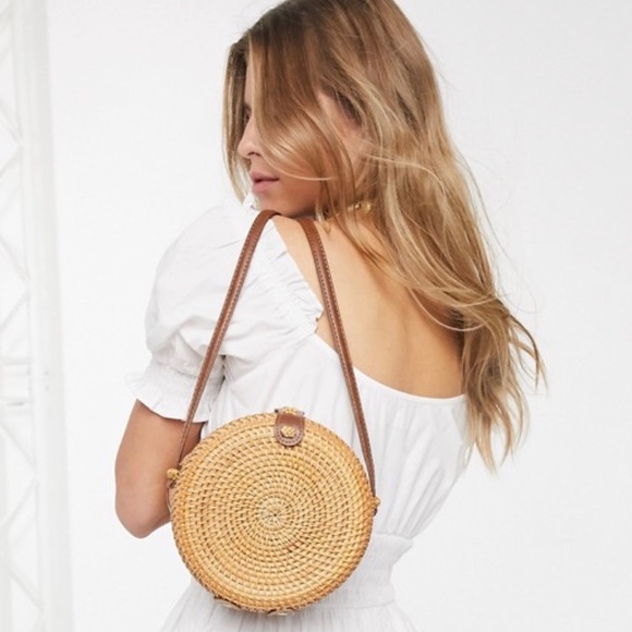 NWT woven rattan genuine leather canteen bag - Picture 9 of 9